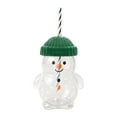 thumbnail image 2 of 5.9" Cute Snowman Glass Cup with Straw, 20oz Tumbler for Iced Coffee, Tea & Juices - Adorable Gift for Women, Friends, and Kids, Reusable Glass Jar with Lid for Home or Office, 2 of 5