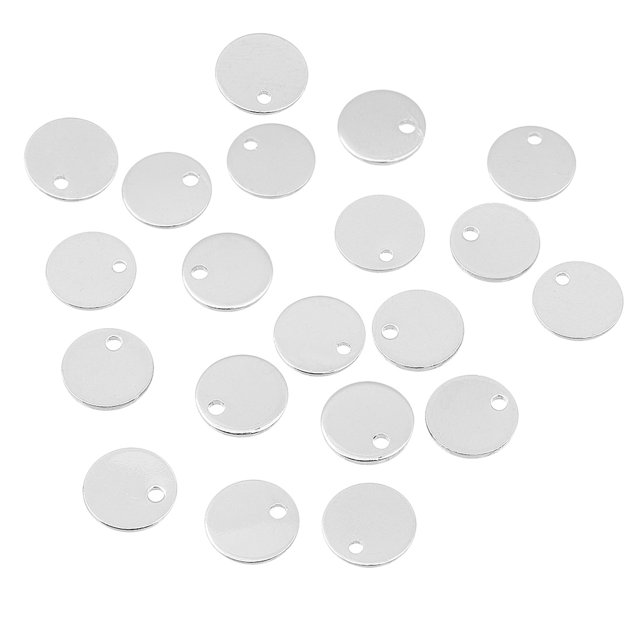 Redondo De Cobre De 20 Piezas Que Etiquetas En Blanco Para do De Metal 8 Mm De Diámetro - Astilla Sunnimix Etiqueta de metal en blanco