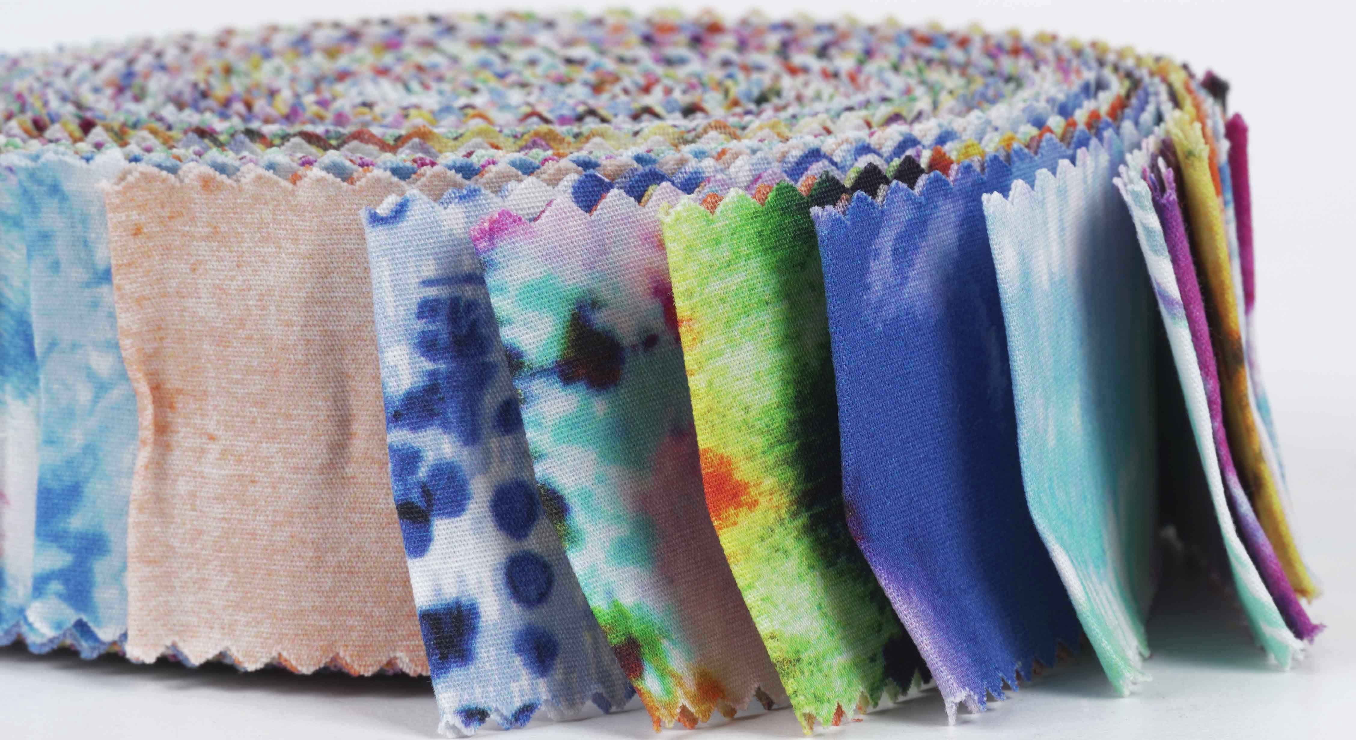 Soimoi 40Pcs Tie Dye Print Precut Fabrics Strips Roll Up 1.5x42inches Cotton Jelly Rolls For Quilting - Multicolor