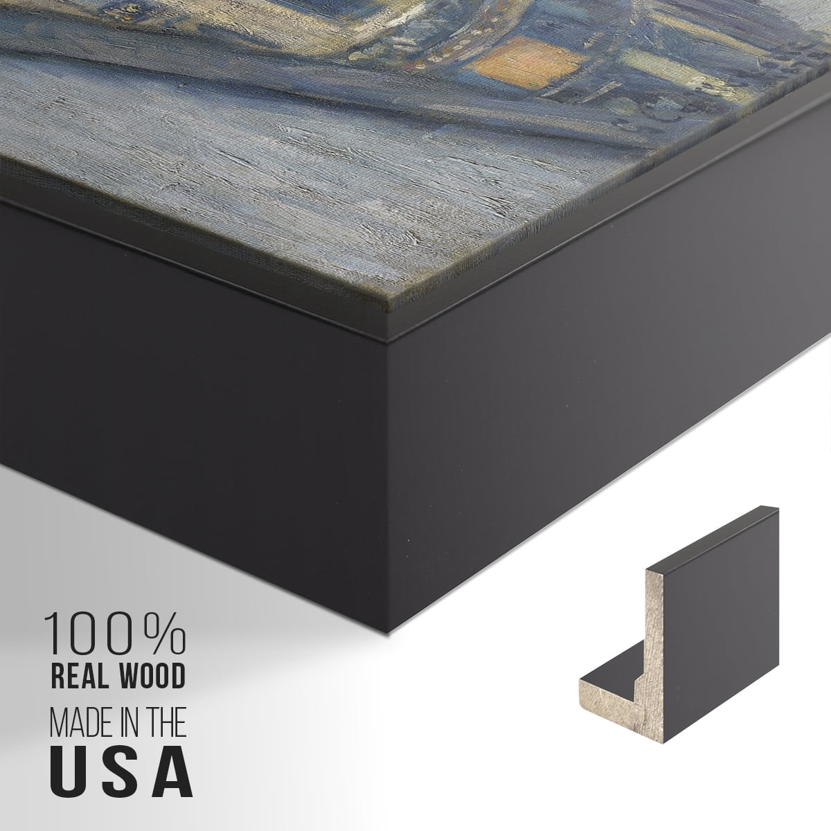 Vintage Landscape-CCXCII By Wexford Home Framed in Black Wood Gallery Wrapped Canvas 27 in. x 41 in.