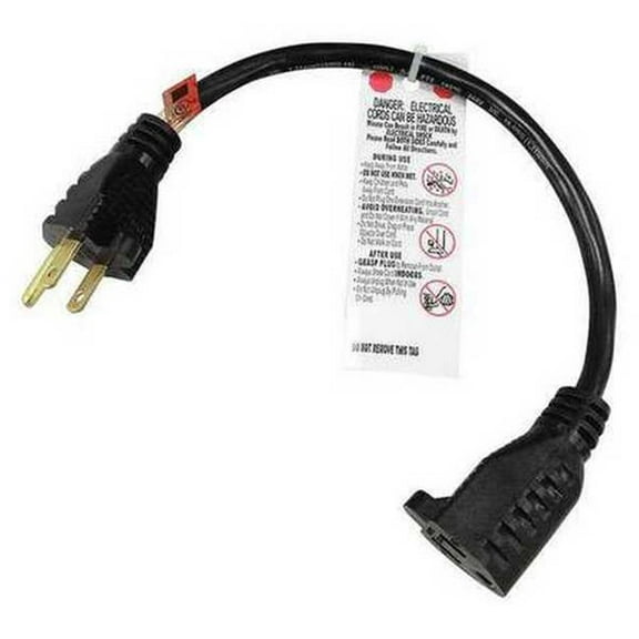 Choice Zoro 5XFP6ID 1 ft. SJT 13A 16 Gauge Extension Cord, Black