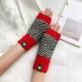 thumbnail image 1 of Demi-Gants Tricotés Chauds Motif Chevrons Automne et Hiver pour Femmes, 1 of 3