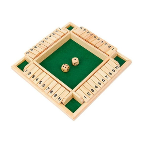 kjfeif Game(1 4 Players) 9 Inch Traditional Wooden Table Math Board Game 2 Dice 10 Numbers Birthday Gifts for 3 4 5 6 7 8-12 Year Old Boys Girls