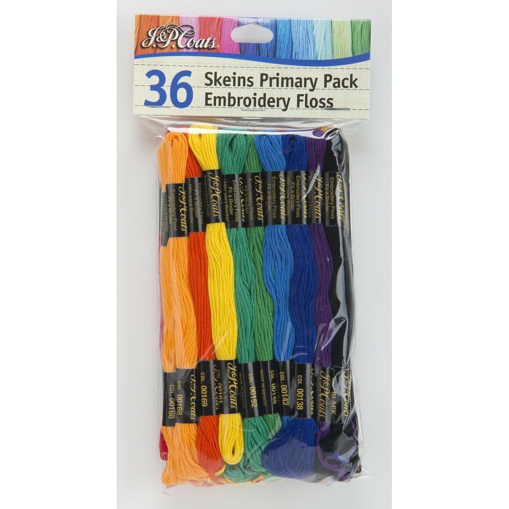 Coats & Clark Multicolor Embroidery Floss, 8.75 yd Light (36 Pack)