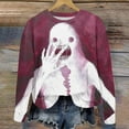 thumbnail image 6 of Odeerbi Kids Girls Halloween Hoodies Ghost Print Hooded Sweatshirts Crewneck Oversized Sweatshirt 1-12 Years Kids Fashion Long Sleeve Pullover Tops Red, 6 of 8