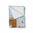 thumbnail image 2 of Children Soft Flannel Fleece Blanket, Video Game Background with Castle Leisure Hobby Activity Kids Youth Design, Cozy Plush for Indoor and Outdoor Use, 60" x 80", Pale Caramel Blue, by Ambesonne, 2 of 6