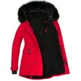 thumbnail image 4 of Puntoco Plus Size Coat Clearance Women's Warm Coat Jacket Outwear Fur' Lined Trench Winter Hooded Thick Overcoat Red XXXXL(XXXXL), 4 of 7
