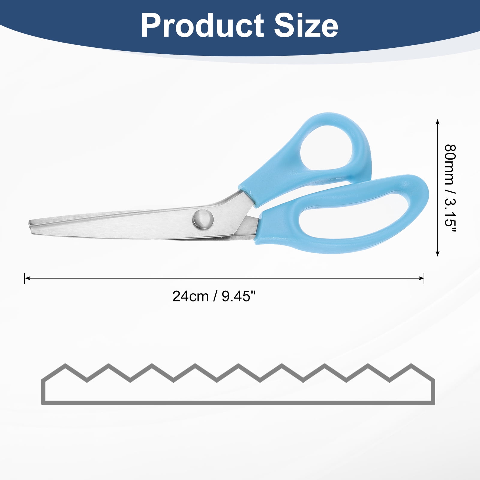 Uxcell 2pcs Sewing Scissors Serrated Tailor Scissors Stainless Steel Shears for Fabric Cutting Embroidery Sewing Handcraft DIY Tool Blue