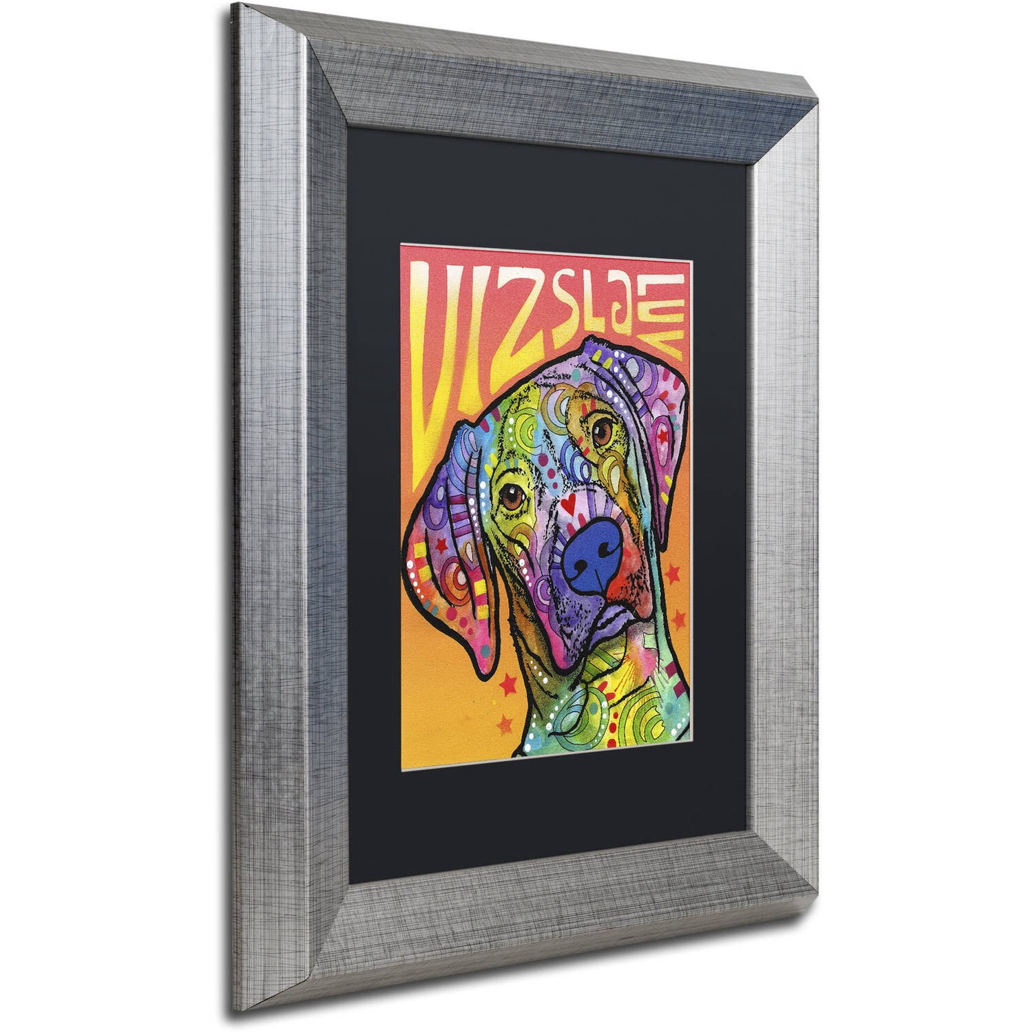 Vizsla Luv' Canvas Art by Dean Russo, Black Matte, Silver Frame