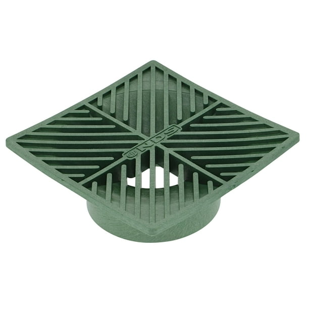 Rejilla de desagüe cuadrada NDS de 6 pulgadas para tubos de 3 y 4 pulgadas, color verde