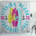 thumbnail image 1 of Ambesonne Florida Shower Curtain, Weathered Surfboards, 69"Wx70"L, Pale Grey and Multicolor, 1 of 3