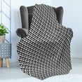 thumbnail image 4 of Geometric Soft Flannel Fleece Blanket, Monochrome Geometric Ornamental Squares with Triangles and Lines Abstract Modern, Cozy Plush for Indoor and Outdoor Use, 50" x 70", Black White, by Ambesonne, 4 of 5