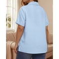 thumbnail image 3 of Oryer Womens Plus Size Tops V Neck Trendy Tunic Polo Casual Shirts Short Sleeve Womens Blouses Summer, 3 of 7
