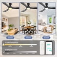 thumbnail image 3 of DingLiLighting 52-Inch Ceiling Fan with Lights: Black Flush Mount Ceiling Fan with Remote APP Control - Low Profile 3-Blade Fans for Indoor Outdoor 24W 3CCT Dimmable Timer DC Motor, 3 of 9