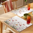 thumbnail image 4 of Light Pink Placemats Set of 4, Floral Rustic Wildflower Leaf Spring Blossom Non-Slip Place Mats Washable Table Mats for Kitchen Dining Table Decorations Indoor/Outdoor, 4 of 9