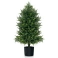 thumbnail image 1 of Gymax 31.5'' Artificial Cedar Topiary Tree Faux Indoor Floor Plant w/ Sturdy Trunk, 1 of 7