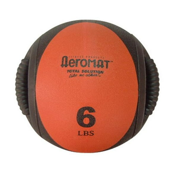 Aeromat Balle Médicinale à Double Prise, 9 Cm/6 Livres, Noir/orange