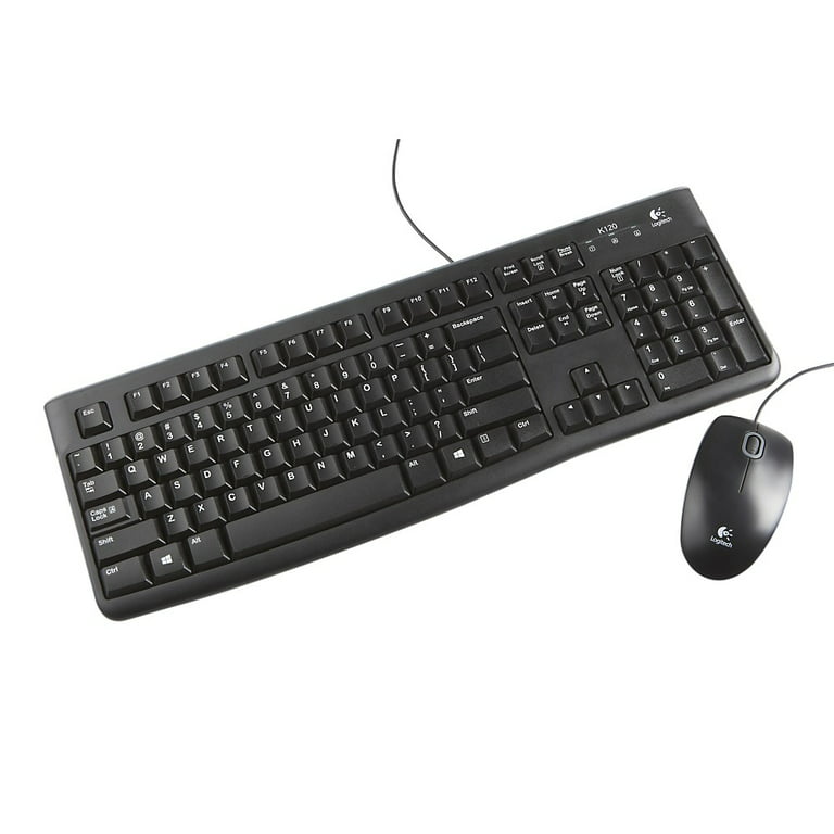 Logitech Wired Set, Keyboard/Mouse, USB, Black - Walmart.com
