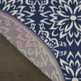 thumbnail image 3 of Nourison Jubilant Geometric Floral Navy/Ivory 5'3" x round Area Rug, (5' Round), 3 of 9