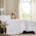 thumbnail image 3 of HIG 3 Piece Vintage Duvet Cover Set, Ultra Soft Pre-washed Microfiber, Off-white, King, 3 of 12