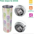thumbnail image 3 of mushroom Print Skinny Tumbler With Lid and Straw - 20 oz Insulated Stainless Steel Travel Cup - Double Wall Coffee Mug - Birthday Gifts for Mom, Sister, Friends, Women, 3 of 6