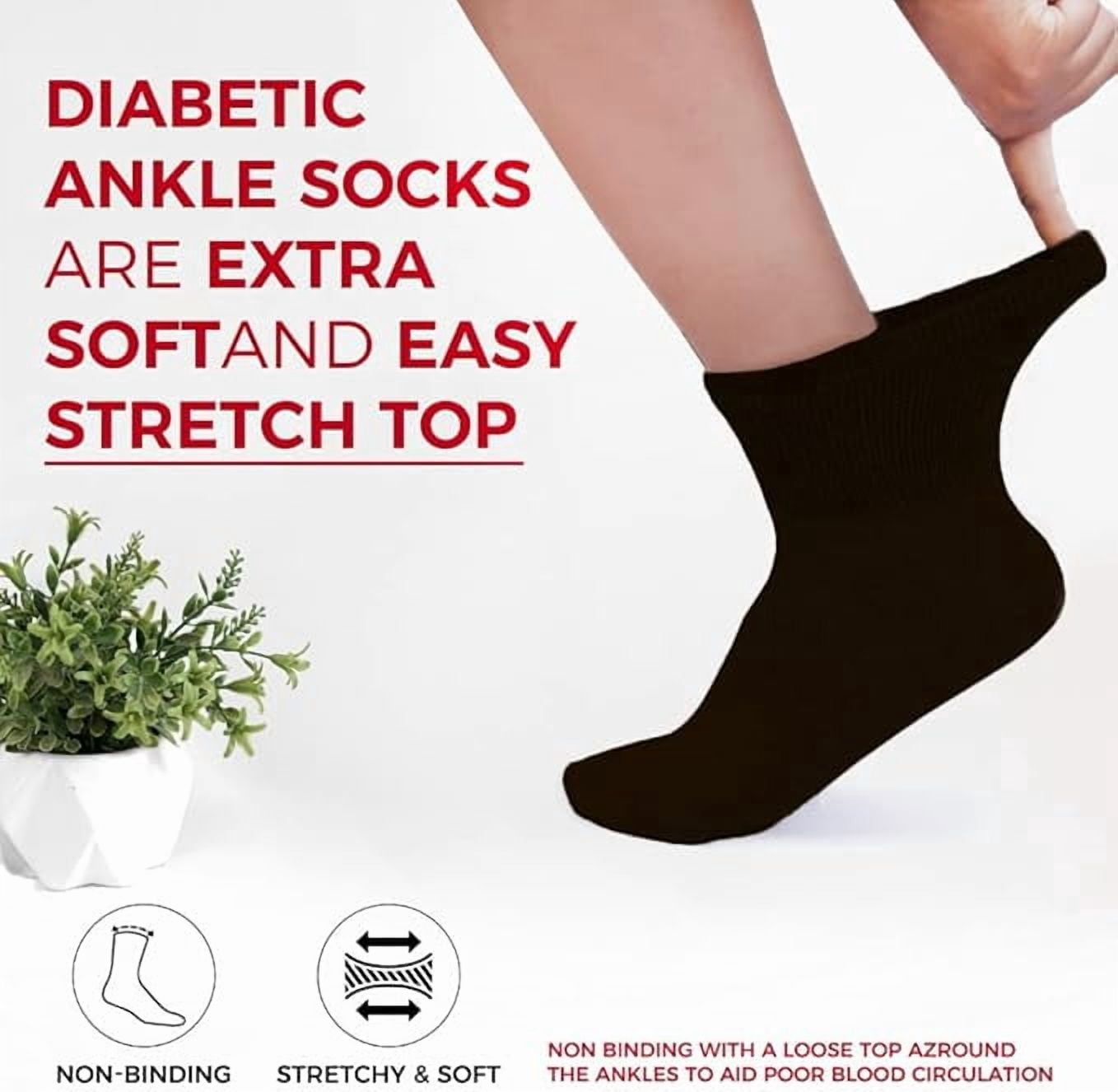 Diamond Star Diabetic Ankle Socks - Non Binding Quarter Socks for Men & Women, Cushion Circulatory Socks (Brown - 3 Pairs, Socks Size 13-15, Fit Men's Shoe Size 9-14)