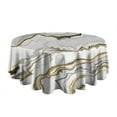 thumbnail image 5 of Marble Gold Grey Round Table Cloth,Wrinkle Resistant Table Cover with Polyester,Waterproof Reusable Tablecloths for Easter Birthday Picnic Wedding (Round,60x60inch), 5 of 6