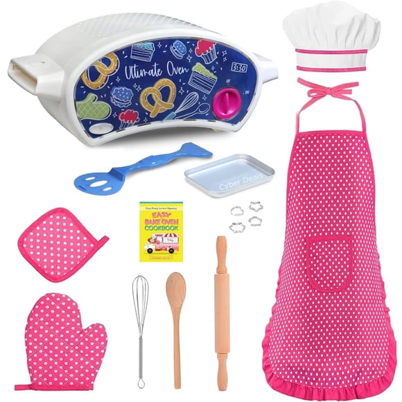 Set Fácil de Hornear con Horno, Delantal, Manopla y Libro de Recetas