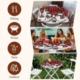 thumbnail image 7 of Red Plaid Christmas Round Tablecloth, Fitted Table Cover with Elastic for 36"-44" Round Tables, Snowman Snowflake Winter Birds Table Cloth Outdoor Indoor Dinning Party Waterproof Tablecloths, 7 of 7