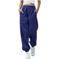 thumbnail image 2 of Sentmoon Womens Workout Pants Plus Size High Waist Straight Leg Sweatpants Loose Solid Color Breathable Sweatpants Women Wide Leg Fall Active for Sports Wear L, 2 of 8