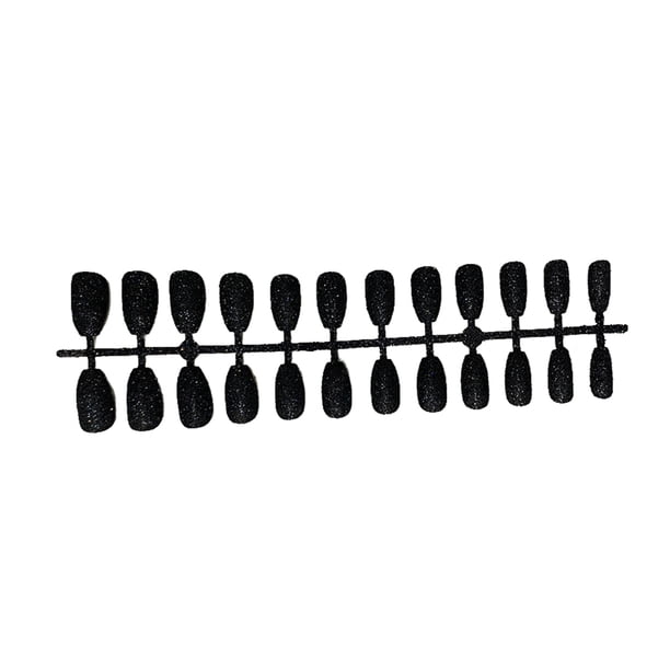 Guardurnaity 24 piezas de uñas postizas, puntas de uñas, kit de arte de manicura, decoraciones de bricolaje para mujeres y niñas Arte de uñas negro Guardurnaity CE012050-02