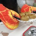 thumbnail image 4 of Guantes de cocina resistentes al calor Forro de con lazo colgante garra de cangrejo guantes para hornear, cocinar, asar barbacoa Sunnimix Horno mitones resistente al calor, 4 of 8