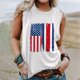 thumbnail image 2 of Camiseta sin mangas con estampado de rayas y estrellas de la bandera de EE. UU. para mujer de verano Fridja  gh2871, 2 of 5