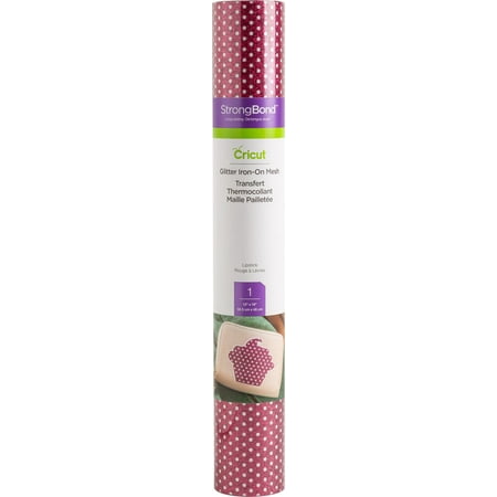 Cricut Iron-On Glitter Mesh Vinyl 12"X19" Roll-Lipstick