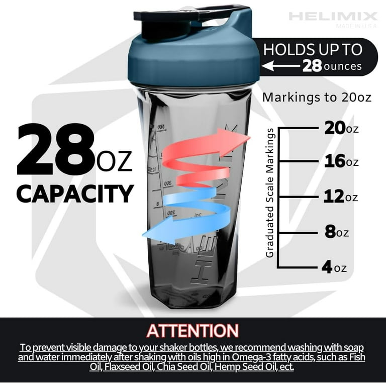 2 Pack Nutritional Protein Shaker Bottles 20oz Mixing Cups