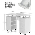 thumbnail image 2 of Ktaxon Nail Table, Manicure Desk for Nail Tech with Electric Downdraft Vent, White, 2 of 9