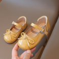 thumbnail image 2 of Girls Bow Decor Mary Jane Flat Shoes with Heart Buckle Scalloped Edge Soft Sole Dress Shoes Cute Princess Shoes, 2 of 7