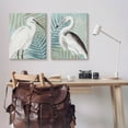 thumbnail image 2 of Heron Birds Layered Plant Leaves Animals & Insects Graphic Art Gallery Wrapped Canvas Print Wall Art, Set of 2, 2 of 7