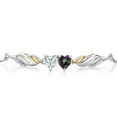 thumbnail image 2 of Gem Stone King 925 Silver and 10K Yellow Gold Bracelet for Women Set with Moissanite (1.12 Cttw), 2 of 3