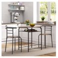 thumbnail image 2 of Gexandy 3 Piece Kitchen Table Set - Dining Table Sets for 2 - Compact Table and Chairs w/Steel Frame & Shelf Storage for Small Spaces, Apartment,Bistro - Drift Brown, 2 of 2
