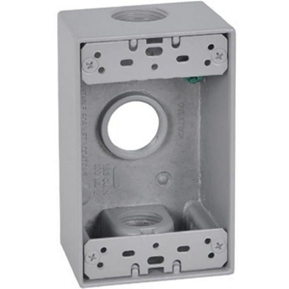 FSB75-3X 1 Gang Rectangular Outlet Box, Gray
