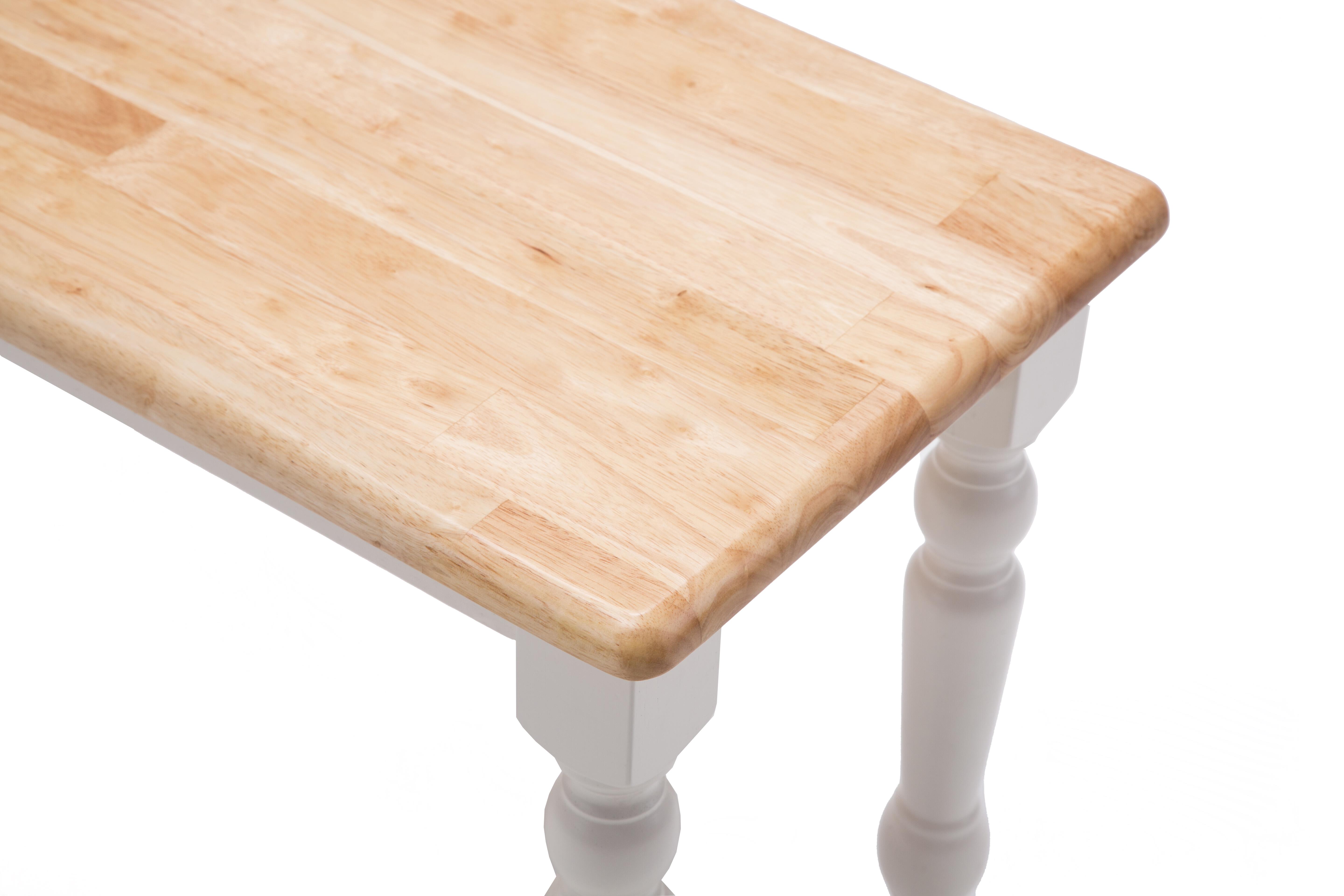 Boraam Farmhouse Backless Wood Bench, White/Natural photo 6