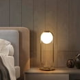 thumbnail image 2 of Homary Gold Metal White Glass Globe Table Lamp LED for Bedroom, 2 of 6