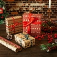 thumbnail image 3 of 10 Sheets Christmas Kraft Wrapping Paper，Xmas Folded Wrapping Paper Christmas Gift Wrapping Paper（50*70cm）, 3 of 5