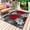 Black Red, variant on Teal Black Flowers Outdoor Rug for Patio/Deck/Porch, Non-Slip Large Area Rug 6 x 9 Ft, Modern Abstract Blooms Floral Indoor Outdoor Rugs Washable Area Rugs, Reversible Camping Rug Carpet Runner