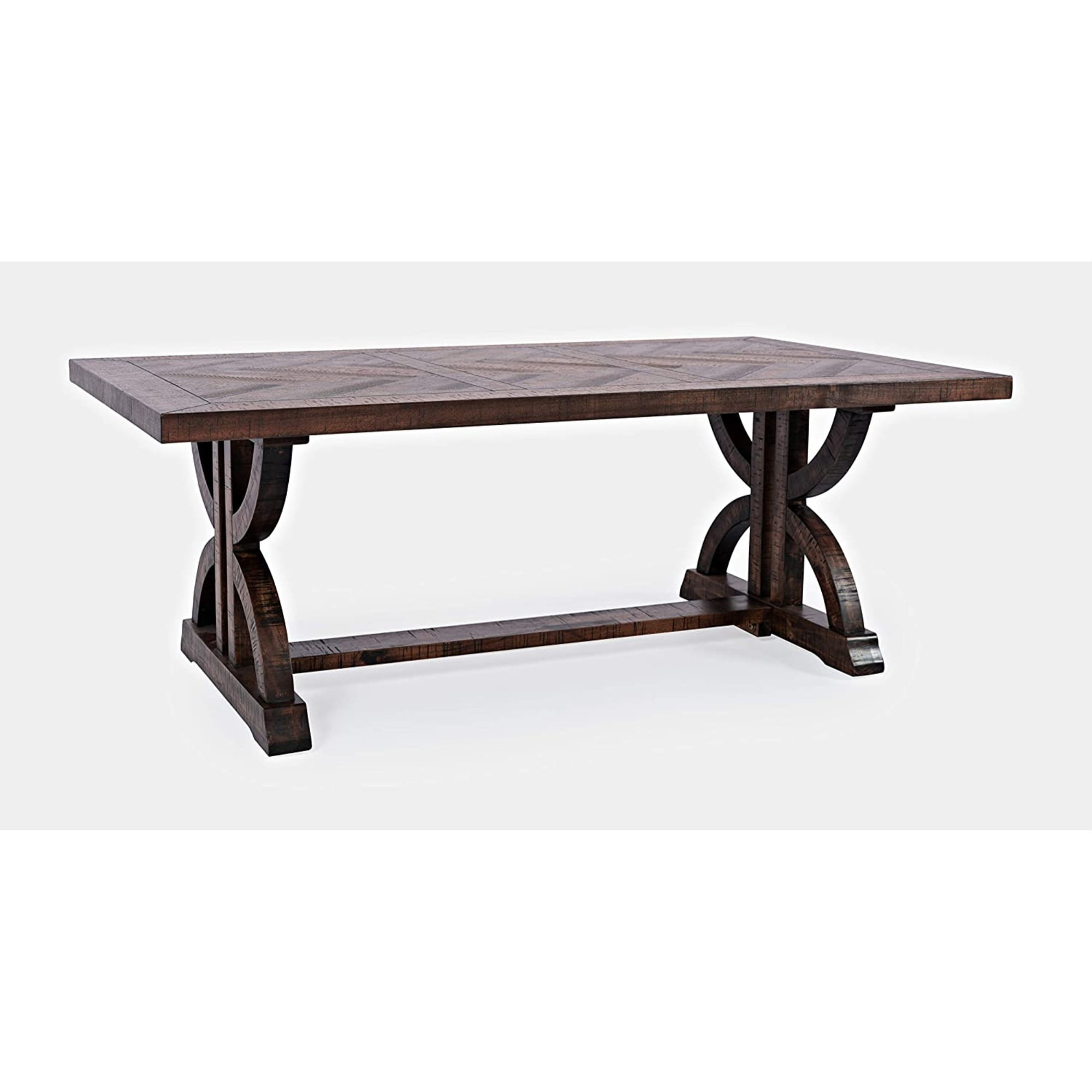 rustic trestle coffee table