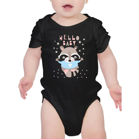 Hello Baby Raccoon Bodysuit Infant -Image by Shutterstock, 24 Months