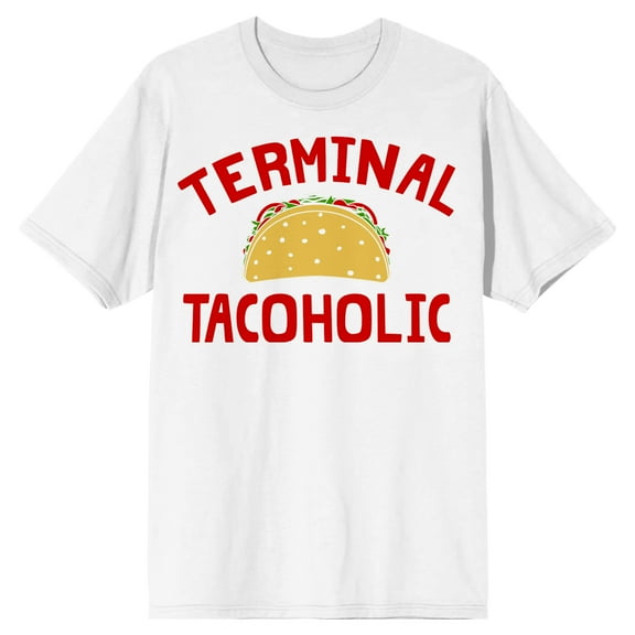 Terminal Tacoholic Crew Neck Short Sleeve Men's White T-shirt
