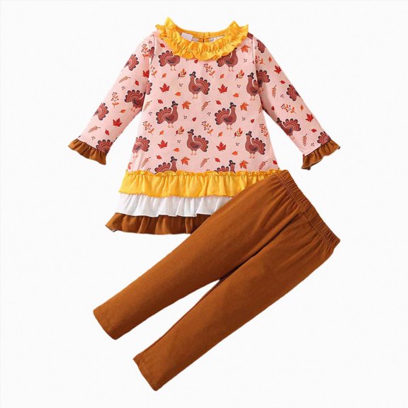 kmaduk Toddler Little Girl Long Sleeve Outfits Tunic Dress Top leggings Pants Fall Winter Clothes Set