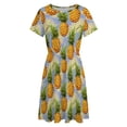 thumbnail image 4 of Hand Drawn Watercolor Pineapple Women's Dress Short Sleeve Summer Sundress Summer Women Clothes, 4 of 7